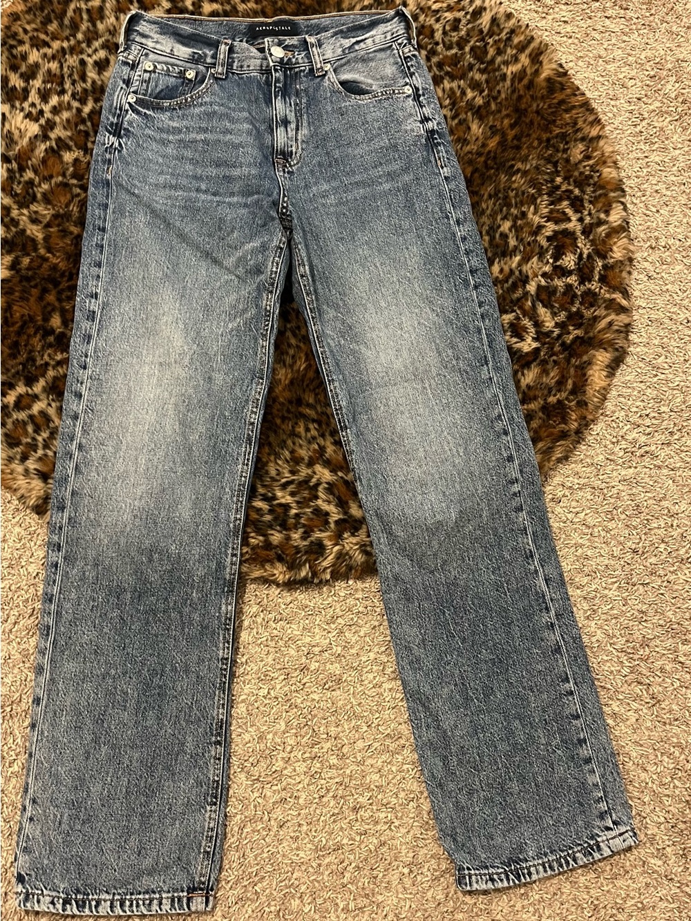 Aeropostale Men's Straight Blue Washed Jeans